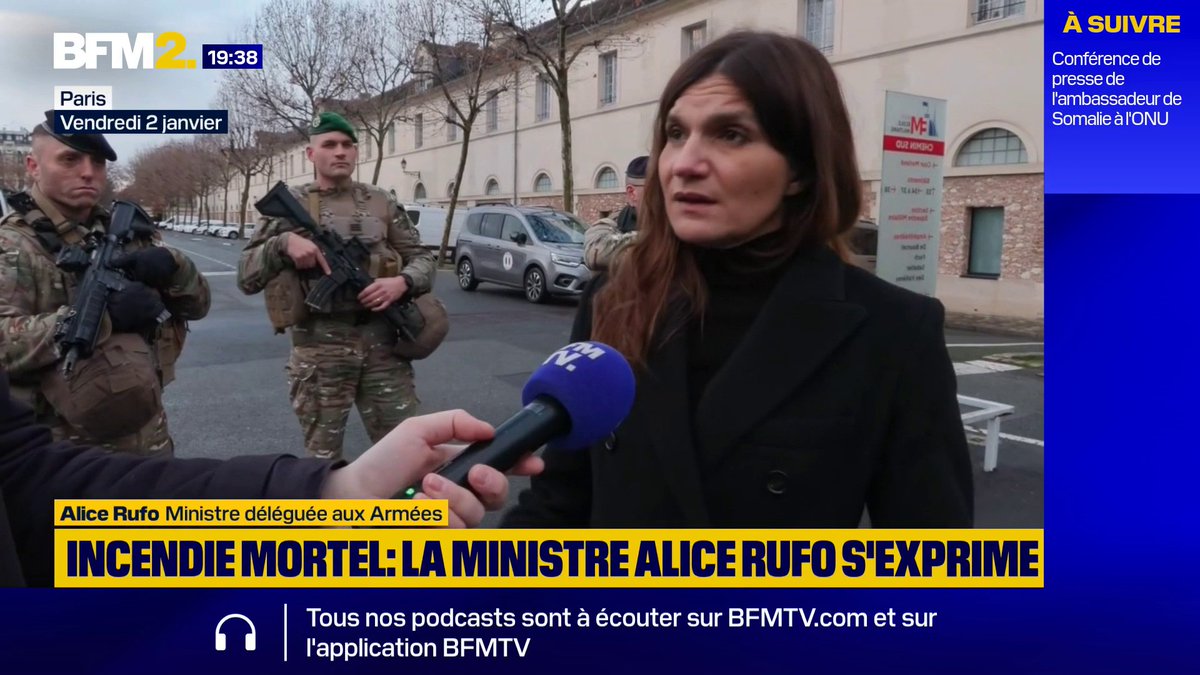 💬"On est à la disposition des autorités suisses" La ministre déléguée aux Armées Alice Rufo n'exclut pas d'accueillir des blessés de Crans-Montana dans les hôpitaux militaires français #BFM2