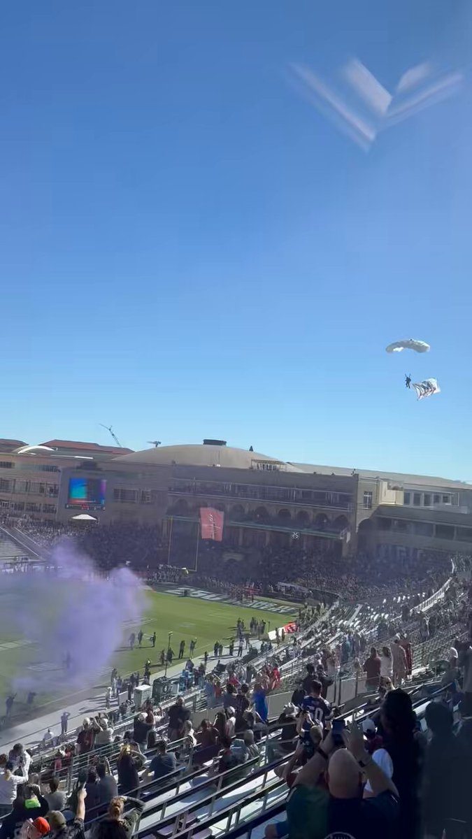 A parachute disasterclass at the Armed Forces Bowl Hope everyone is okay
