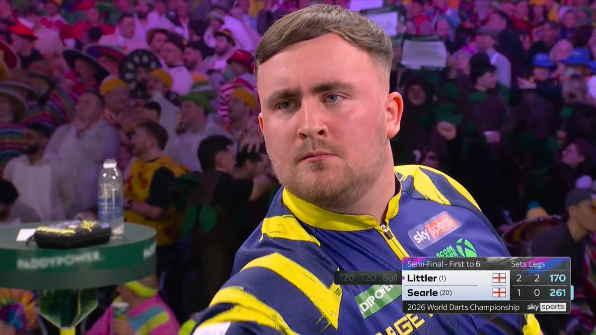LITTLER HALFWAY TO VICTORY! This is starting to look ominous! Littler produces a fourth set average of almost 110 to storm into a 3-1 lead, and Searle has no answer right now! 📺 #WCDarts | SF