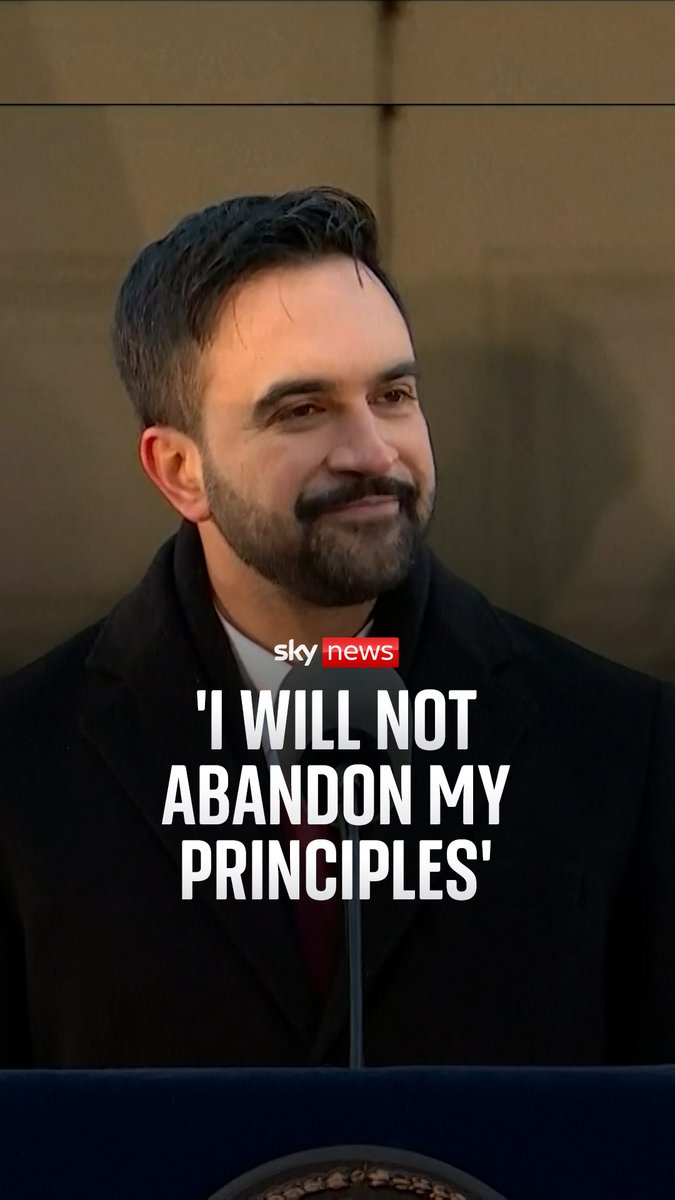 Zohran Mamdani nods to Senator Bernie Sanders in his New York City mayor inauguration speech, as he promises not to 'abandon' his principles 'for fear of being deemed radical' Full story 🇺🇸➡️