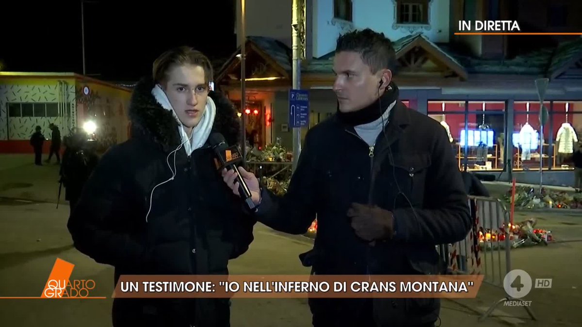 "Io nell'inferno di Crans-Montana" A #Quartogrado le parole di Edoardo, uno dei ragazzi che era presente quella notte e che ha dato l'allarme al personale del locale