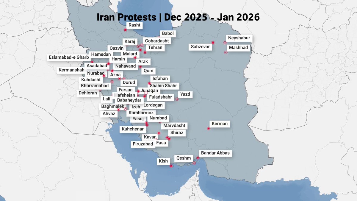 🔴💸 ALERTE : Les Iraniens manifestent désormais contre le régime des Mollahs dans plus de 70 villes dans tout le pays. (Iran)