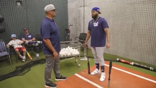Step inside the cage with Albert Pujols and Vladimir Guerrero Jr.! During this past year's All-Star break, the Toronto Blue Jays superstar walked us through his tee routine and the different progressions he uses to get ready for a game 👀