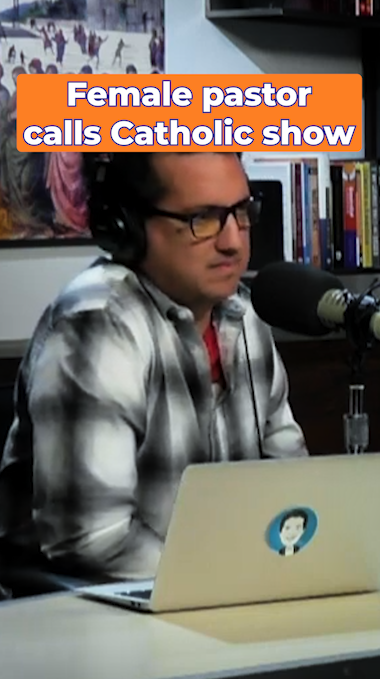 Caller: "I'm not Catholic because I'm a female pastor." Watch her full exchange with Trent Horn here: Counsel of Trent Podcast