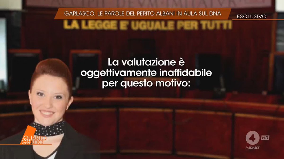 Per la prima volta a #Quartogrado siamo in grado di riportarvi le parole pronunciate della dottoressa Albani in aula sul dna