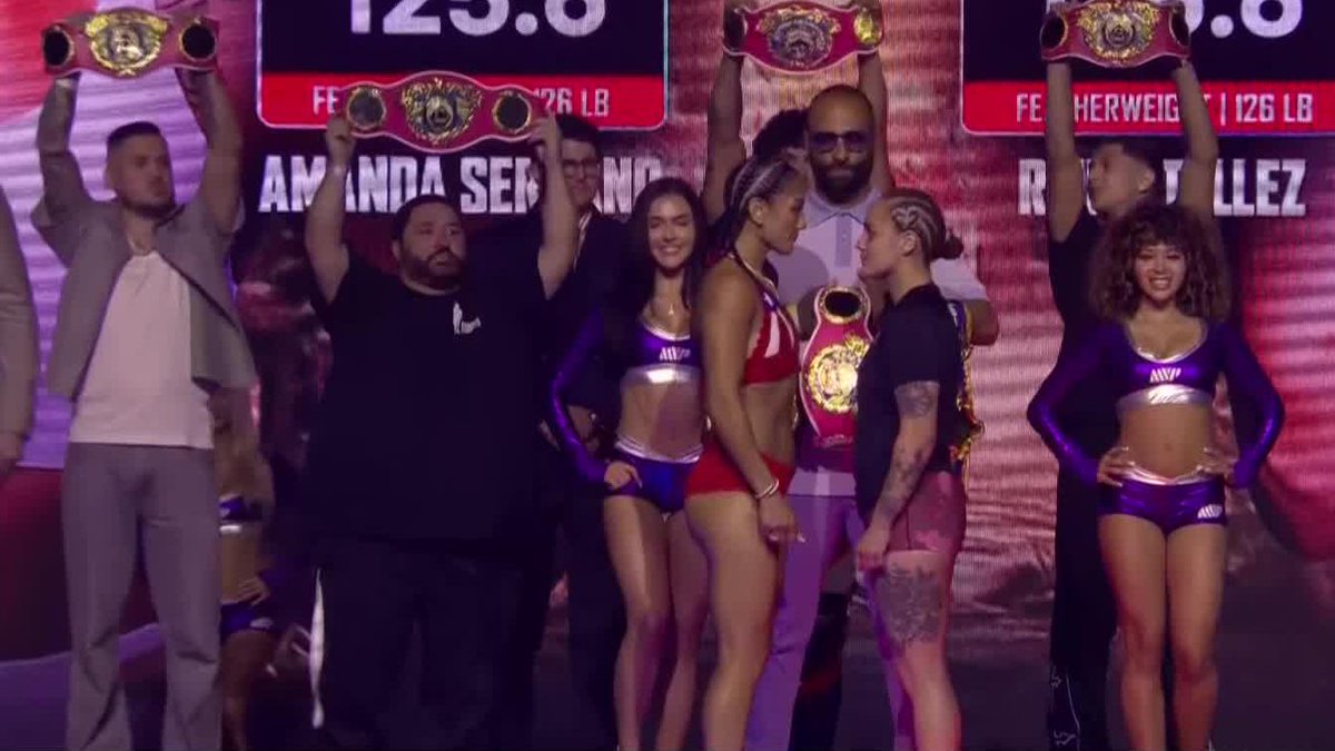 ⚖️ Amanda Serrano vs Reina Tellez weigh-in results: 🇵🇷 Amanda Serrano - 125.6lbs 🇺🇸 Reina Tellez - 126.6lbs ✅ Tellez has missed weight and will not be eligible to win Serrano's Ring, WBO and WBA featherweight titles.