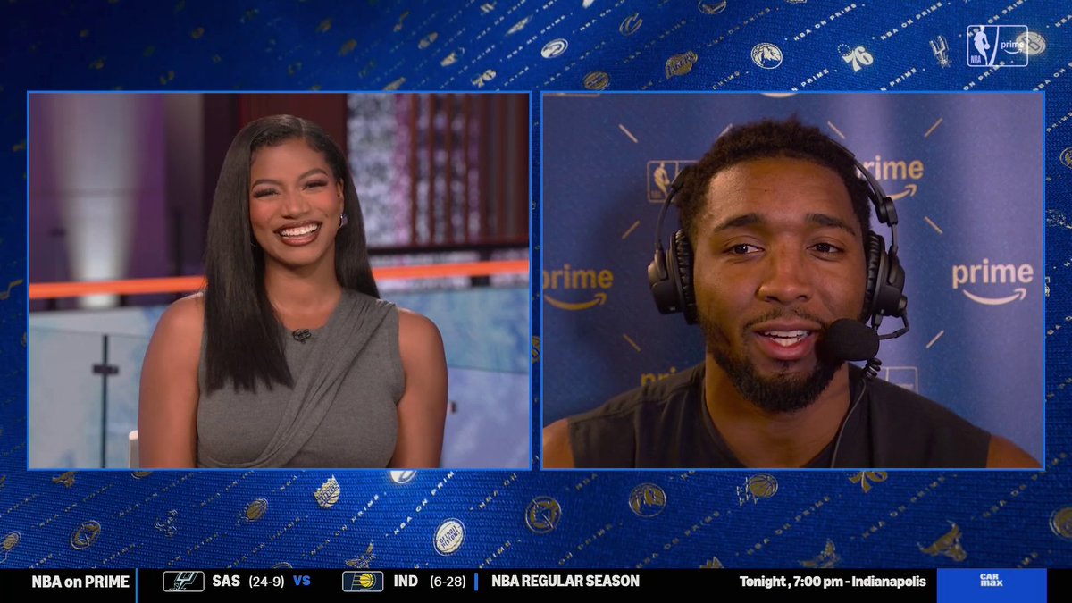 "That's my lady." Donovan Mitchell on having his fiancรฉe, Coco Jones, at his games โค๏ธ #NBAonPrime