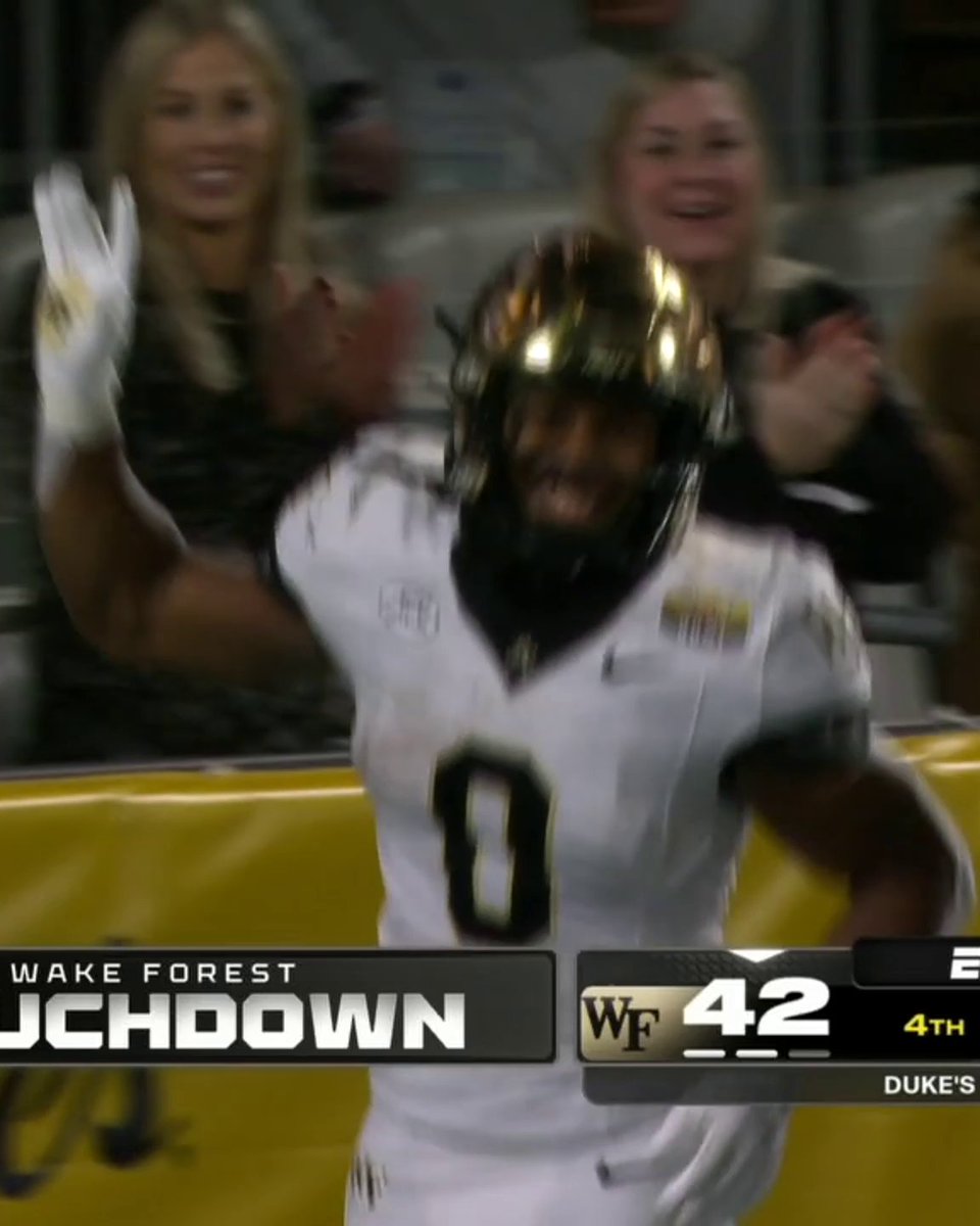 Wake Forest's Ty Clark III waved goodbye to the Mississippi State fans after this fourth quarter TD 😅👋