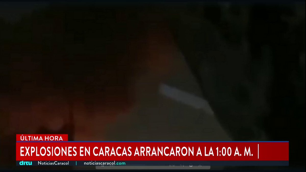 🚨 #ÚLTIMAHORA | Múltiples explosiones se registraron en Caracas, Venezuela, desde la 1:00 de la madrugada de este sábado 3 de enero. Siga la señal de Noticias Caracol En Vivo en