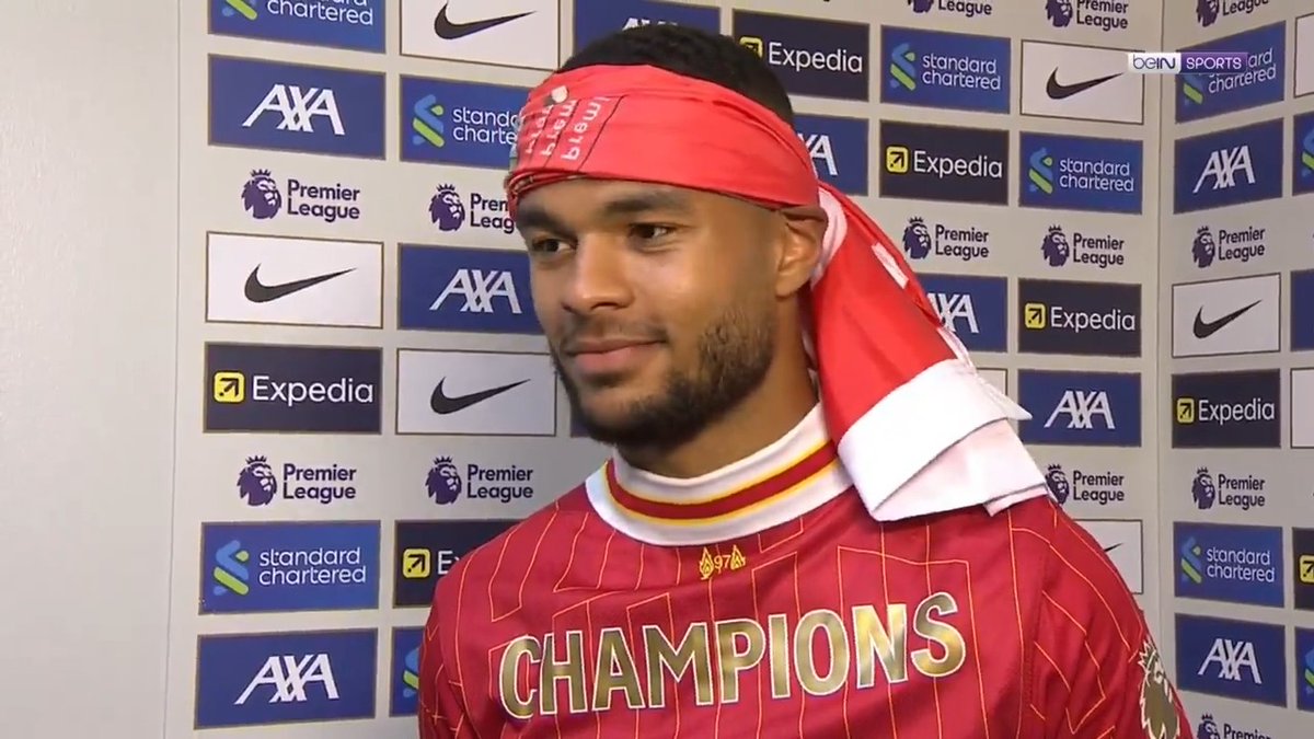 🗣️ Cody Gakpo speaking after Liverpool's 5-1 victory over Tottenham that sealed the Premier League title 🏆