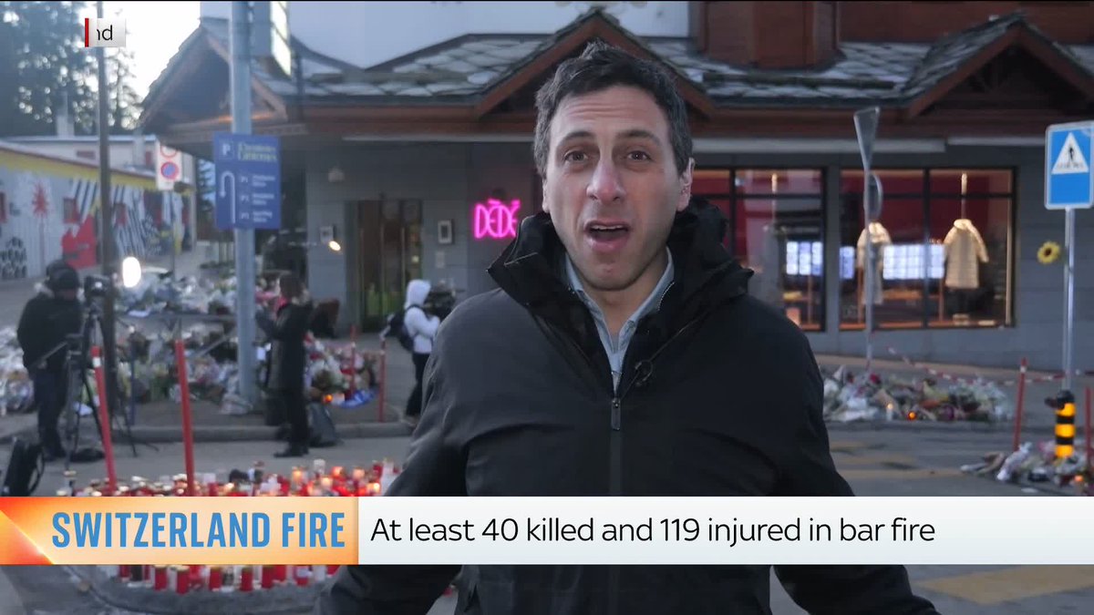 "You don't have to go far in Crans-Montana to encounter someone who's waiting for news of a loved one." Sky's Rob Harris reports from the Swiss ski resort where at least 40 people have died after a fire at a bar. 📺 Sky 501 and YouTube