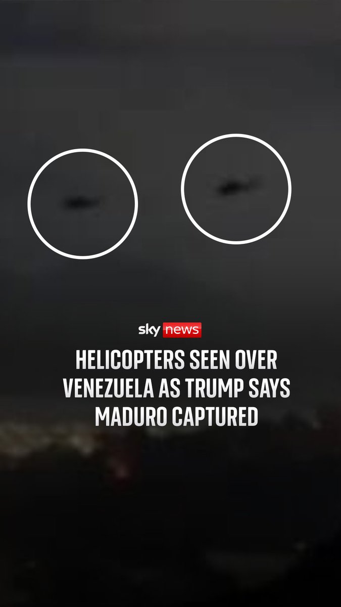 Video appears to show Chinook helicopters flying low over Venezuela. The US is the only country in the region to use this type of helicopter. Donald Trump says the American military has carried out strikes on the country and that its leader Nicolas Maduro has been captured.