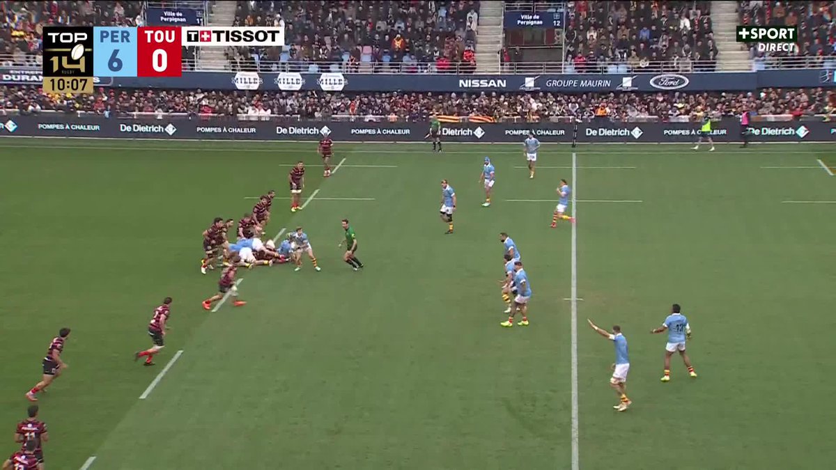 Très bel essai de l’USAP quand on connait leurs difficultés à être efficace ! On notera le sprint intense de Thomas Lacombre !