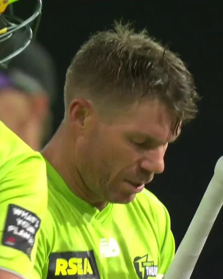 Warner smashed Nathan Ellis for 30 runs in an over.