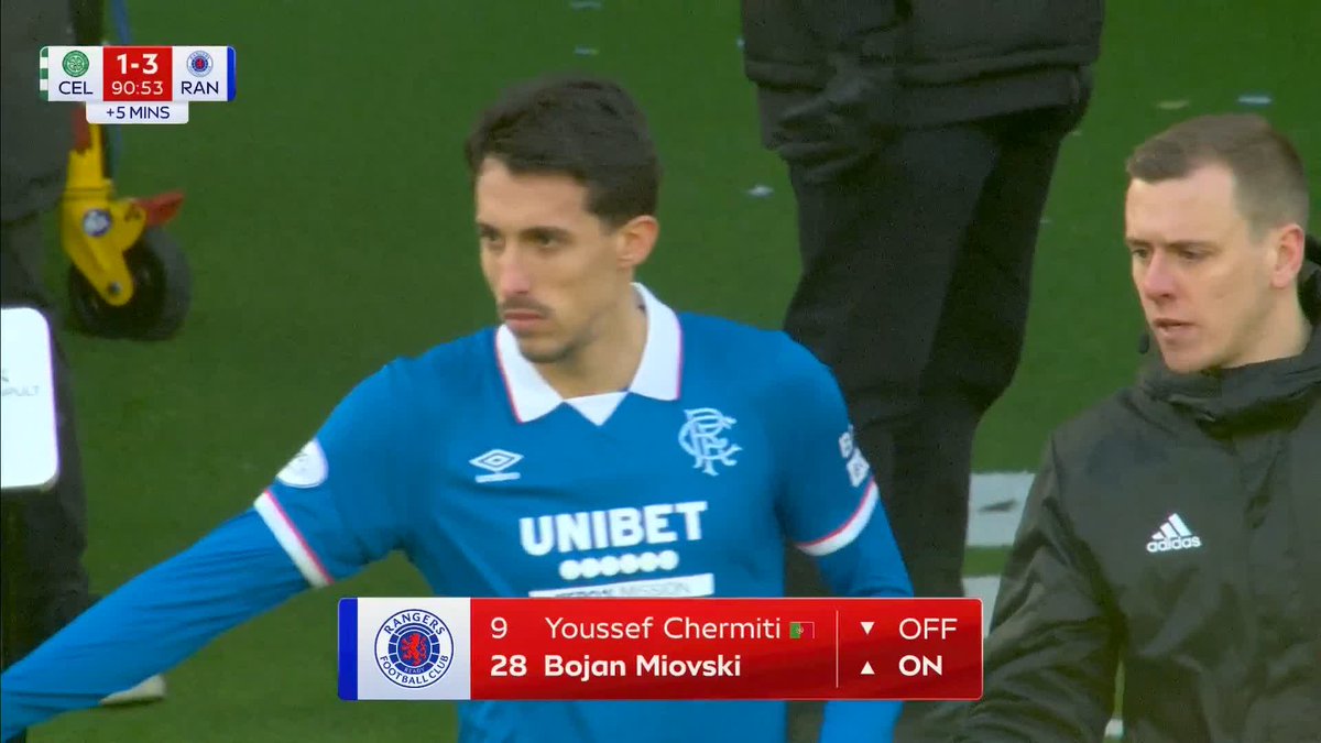 Seconds after coming on, Miovski is booked for a strong challenge on Scales 🟨