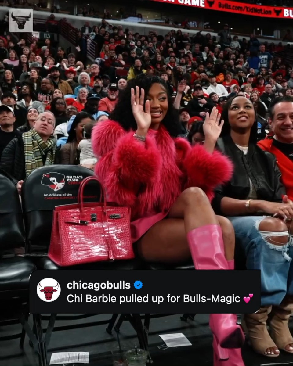 Angel Reese was courtside to watch Wendell Carter Jr. and the Magic take on the Bulls on Friday 👀