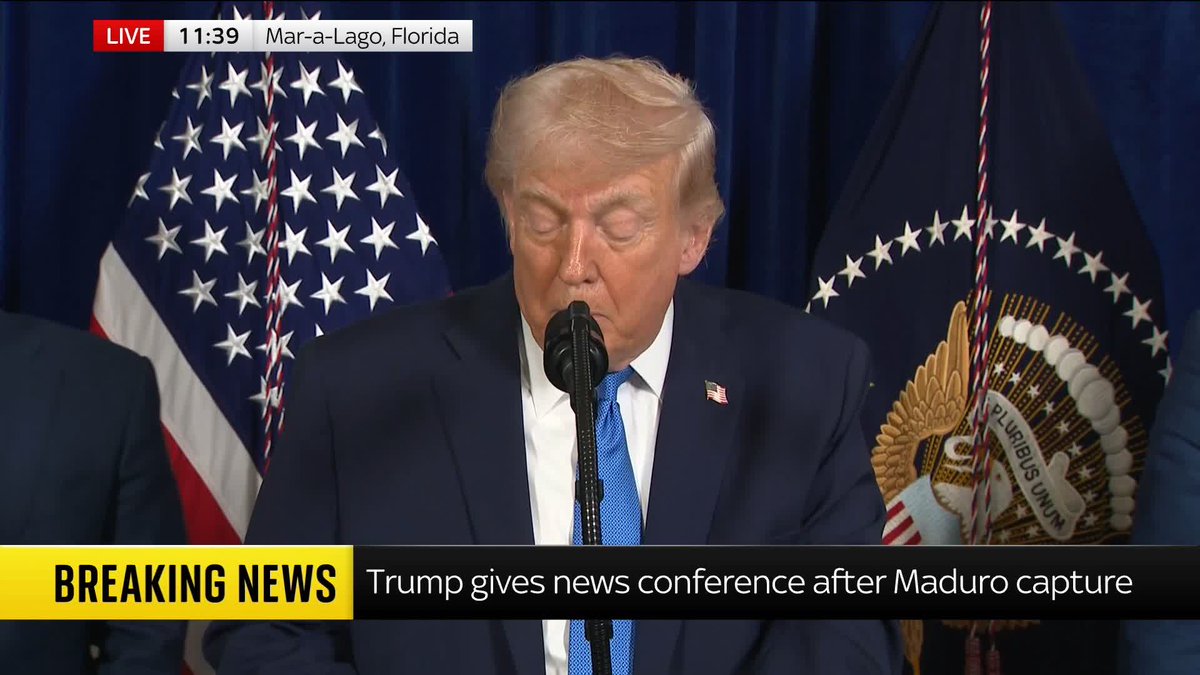 "It was an assault like people have not seen since World War II." Donald Trump calls the US strikes on Venezuela and the capture of Maduro as a "stunning" display of American might. Latest updates: