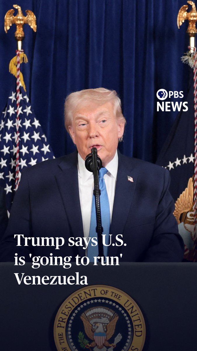 President Donald Trump declared during a news conference Saturday that the United States is "going to run" Venezuela after the U.S. carried out an early morning military operation in Caracas, capturing Venezuelan President Nicolás Maduro and his wife, Cilia Flores, and flying them out of the country. "We can't take a chance that somebody else takes over Venezuela that doesn't have the good of the Venezuelan people in mind," Trump said. "We're going to stay until such time as — we're going to run it essentially — until such time as a proper transition can take place." The president also said the U.S. is prepared to stage "a second and much larger attack if we need to do so." The move comes after months of escalating military pressure by the Trump administration on Maduro over allegations of drug trafficking and narco-terrorism. Maduro and his wife were being transported aboard a U.S. warship to New York on Saturday to face criminal charges.