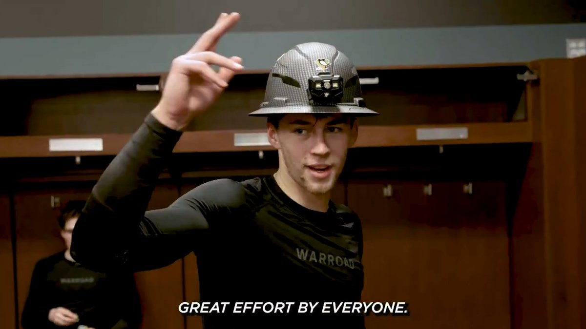 First goal as a Penguin = First postgame helmet 🤝