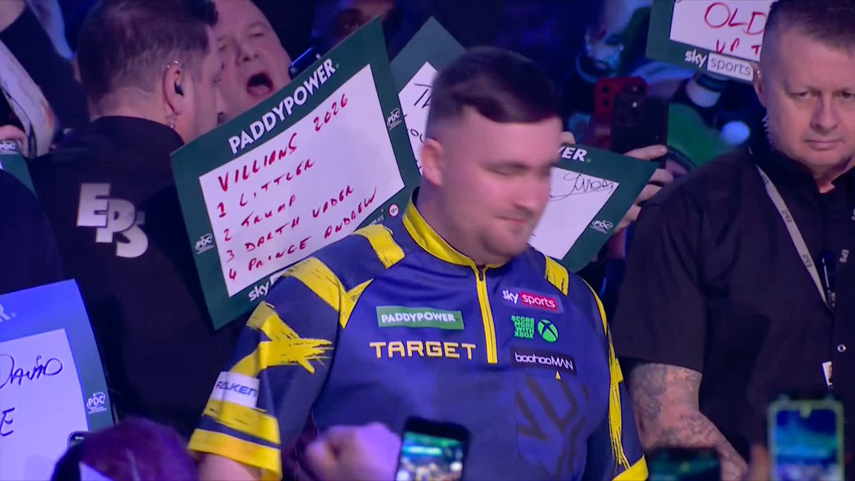 The Nuke has landed at the Palace ☢️ Luke Littler walks on for his third consecutive World Championship final - with John Mcdonald giving a hair-rising final performance 🙌