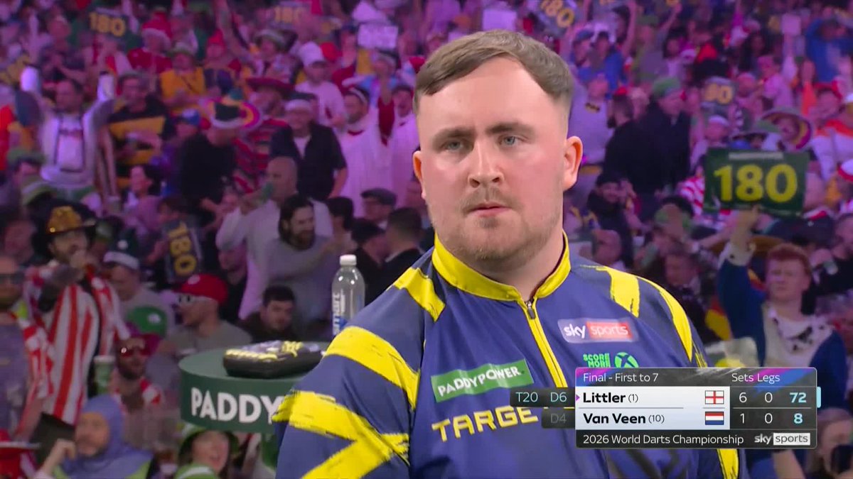LITTLER NEARING IN ☢️ SIXTEEN of the last SEVENTEEN sets have been won by Luke Littler 🤯 This is brutal darts from the world number one... 📺 #WCDarts | Final