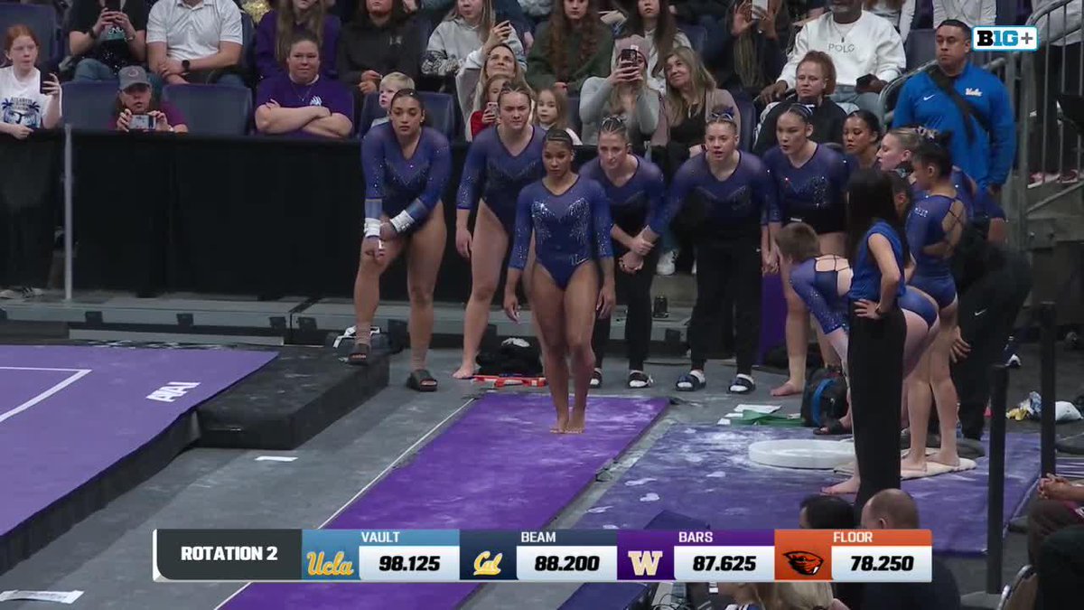 Jordan Chiles is already in mid-season form in meet 1, scoring 9.9 on vault! 📺 : B1G+ #GoBruins
