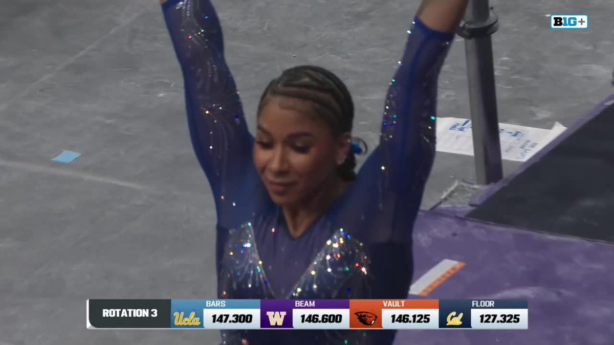 Still that girl. Stuck double layout dismount and a 9.925 on bars for Jordan Chiles! 📺: B1G+ #GoBruins