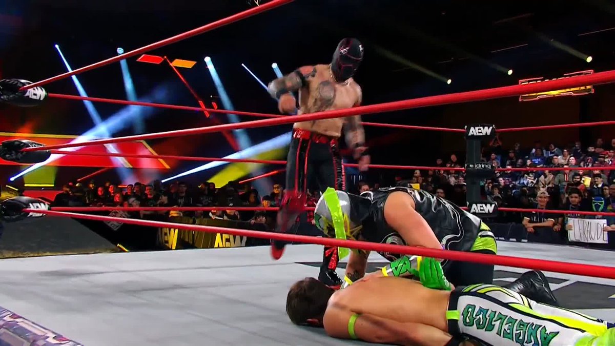 .Komandercr_luchador saves ANGELICO + Viper Perabo 🇵🇷🐍👑 from a beatdown by El Clon! Watch #AEWCollision LIVE on TNT &amp; HBO Max