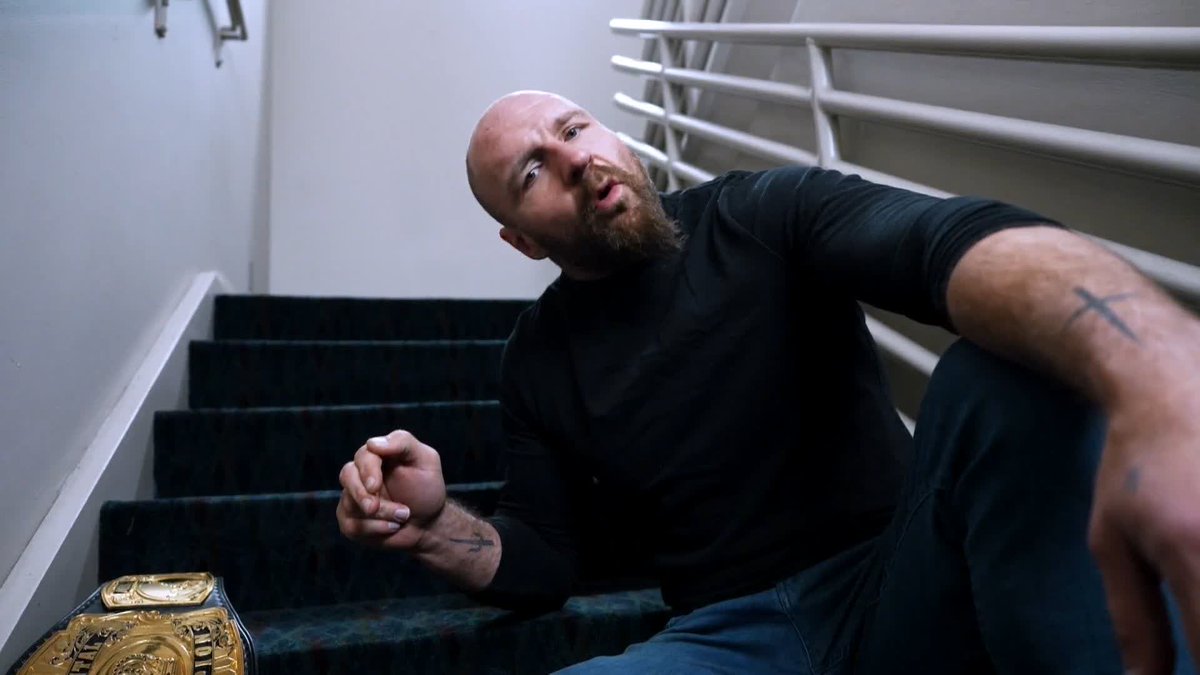 Babyface Mox cutting a promo on stairs & fully showing off his Continental title after having locked his previous belt inside a briefcase. Talking about simply how awesome C2 is. THE THRILL OF VICTORY. & AGONY OF DEFEAT.