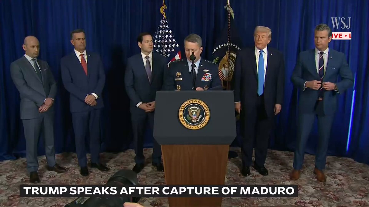 “Over the course of the night, aircraft began launching from 20 different bases, on land and sea, across the Western Hemisphere. In total, more than 150 aircraft, bombers, fighters, intel, recon, and rotary wing aircraft were in the air.” The 150+ aircraft worked in “close coordination, all coming together... to layer effects for a single purpose: to get an interdiction force into downtown Caracas while maintaining the element of tactical surprise.” As the operation began, the helicopters with the extraction force, which included law enforcement officers, took off and began their flight into Venezuela at 100 feet above the water. “As they approached Venezuelan shores, the U.S. began layering different effects provided by SPACECOM, CYBERCOM, and other members of the interagency to create a pathway.” Overhead, the extraction forces were protected by aircraft from the U.S. Marines, U.S. Navy, U.S. Air Force, and the Air National Guard. The protection package included F-22s, F-35As, F-35Bs, F/A-18E/Fs, EA-18Gs, E-2Ds, B-1B bombers, and other support aircraft, as well as numerous remotely piloted drones. As the package approached Caracas, the joint air component “began dismantling and disabling the air defense systems, employing weapons to ensure the safe passage of the helicopters into the target area.” Delta Force arrived at Maduro’s compound at 01:01 AM EST (02:01 AM local time) on 3 January and descended into the compound. “While apprehending the indicted persons on arrival into the target area, the helicopters came under fire and they replied with overwhelming force in self-defense.” Maduro and his wife surrendered and were taken into custody by the Department of Justice, assisted by the U.S. military, with no loss of U.S. life. After securing Maduro, the force began to prepare for departure “Helicopters were called in to exfiltrate the extraction force while fighter aircraft and remotely piloted aircraft provided overhead coverage and suppressive fire. There were multiple self-defense engagements. As the force began to withdraw out of Venezuela, the force successfully exfiltrated and returned to their afloat launch bases, and the force was over the water.” By 03:29 AM EST, the 160 SOAR MH-47G Chinook transporting the VIP touched down on amphibious assault ship USS Iwo Jima (LHD 7) in the Caribbean Sea. LHD 7, with its air combat element (ACE) practicing agile combat employment (ACE) in Puerto Rico, has served as a mobile hub for special operations forces in USSOUTHCOM. One helo was hit during the engagement, but remained operational, and all aircraft made it home safely. Source: Gen. Dan Caine, Chairman of the Joint Chiefs of Staff.