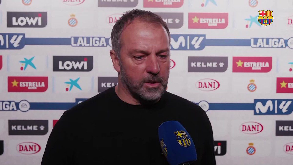 🎙️Our coach, Hansi Flick, speaks after the derby win:
