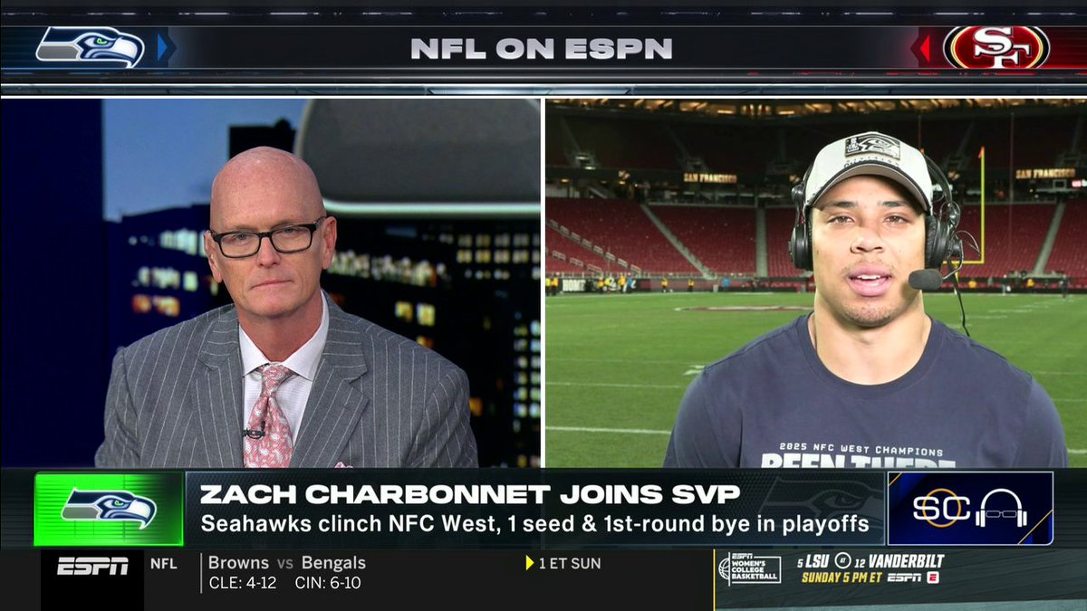 "We don't look at any narratives based on anyone on this team." Zach Charbonnet tells Scott Van Pelt how Seattle ignores the outside chatter about QB Sam Darnold 🙌