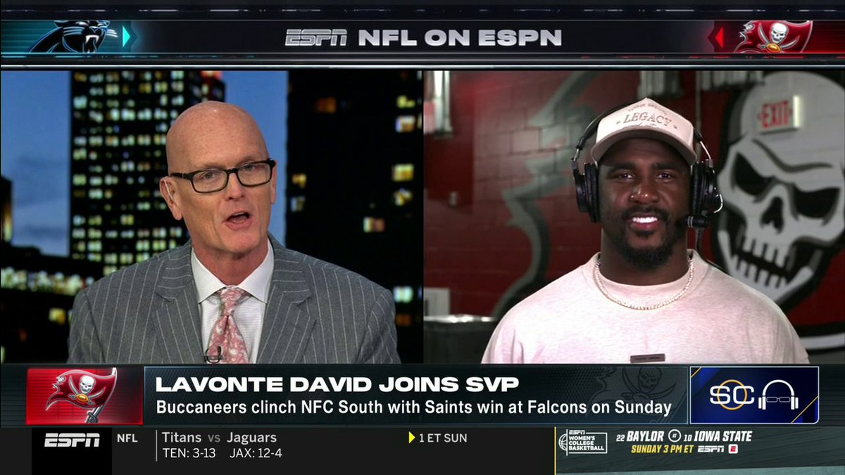 "It's gonna be difficult. Especially difficult having to root for the Saints tomorrow." Lavonte David kept it real with Scott Van Pelt 😅