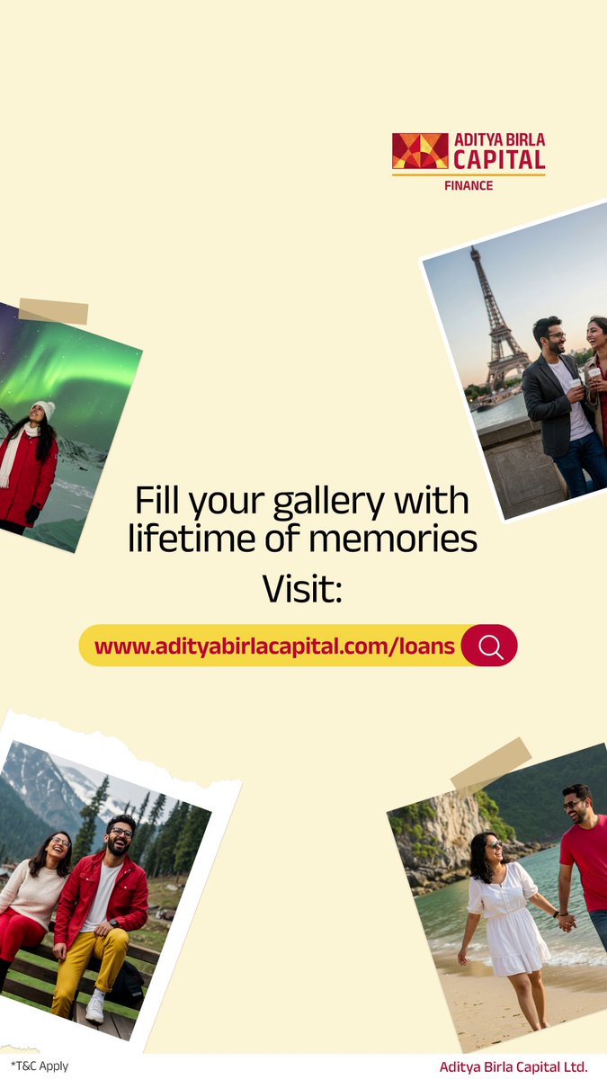 Your travel gallery deserves more than inspiration screenshots. This New Year, choose Insta Personal Loan and move from planning to packing. 100% Online process Minimal paperwork Up to ₹7 lakh 24-hour* disbursal Visit the link and start collecting memories. #AdityaBirlaCapital #InstaPersonalLoan #PersonalLoan #Loan #NewYear #Wishlist #Bucketlist
