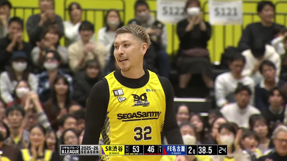 波に乗る年男🐎 SR渋谷#32 山内が2本連続の3Pシュート！ @we_r_sunrockers 🔽バスケットLIVEで観戦📡 #Bリーグ #りそなグループ