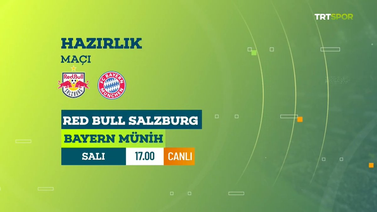 🤩 Nefes kesen maçlar, TRT Spor farkıyla ekranlara geliyor. ⚔️ Bir yanda parlayan yetenekleriyle Avusturya temsilcisi Red Bull Salzburg, diğer yanda ligde ve Avrupa'da zirveye oynayan Alman devi Bayern Münih. 🆚 Salzburg × Bayern Münih 📅 Salı ⏱️ 17.00 📺 TRT Spor