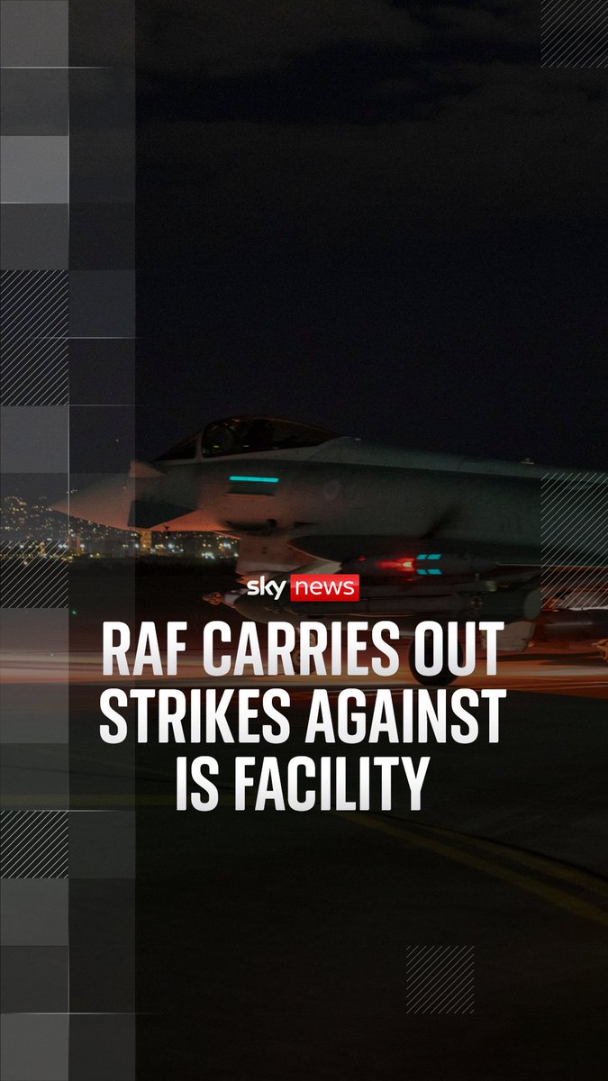 British forces have bombed a suspected weapons stockpile ⁠previously used by Islamic State in Syria. RAF Typhoons deployed guided bombs in a joint operation with the French air force. Read more: