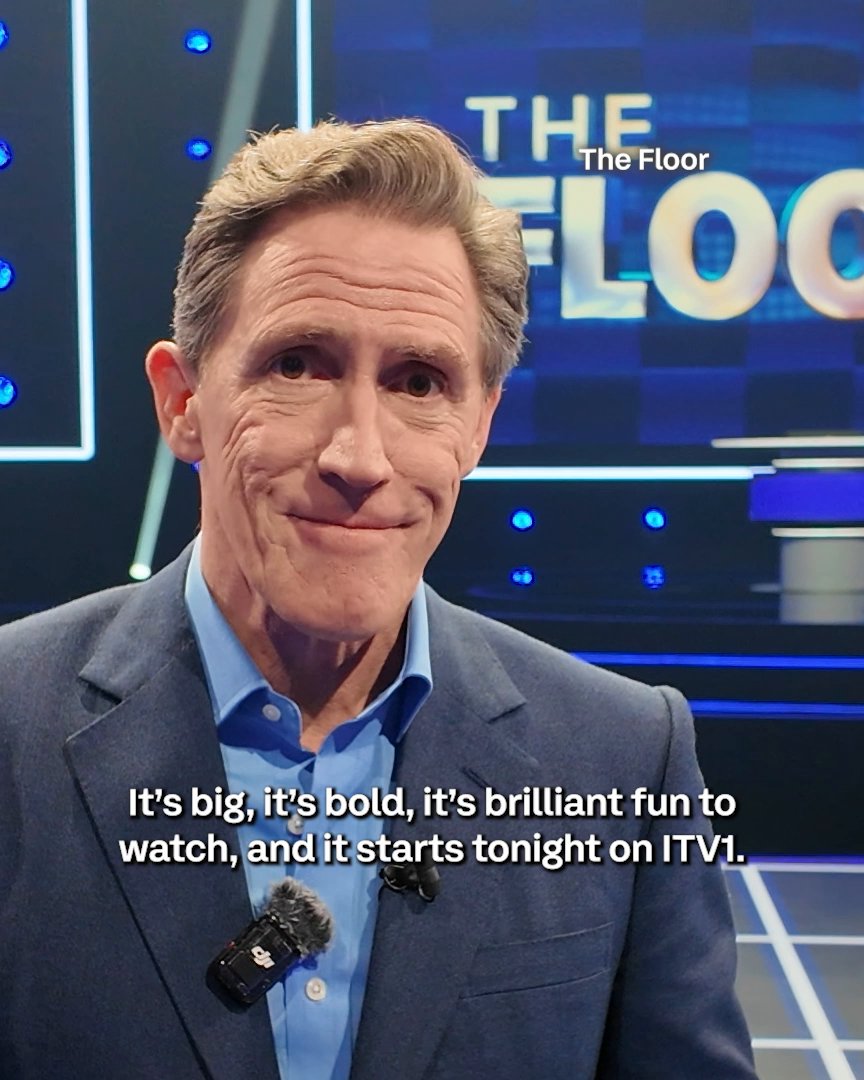 Big, bold and brilliant fun to watch 💫 Rob Brydon introduces The Floor, a fast-paced, high-stakes game show you won’t want to miss. Tonight at 8pm on ITV1 🟦 🟨 #TheFloor #RobBrydon