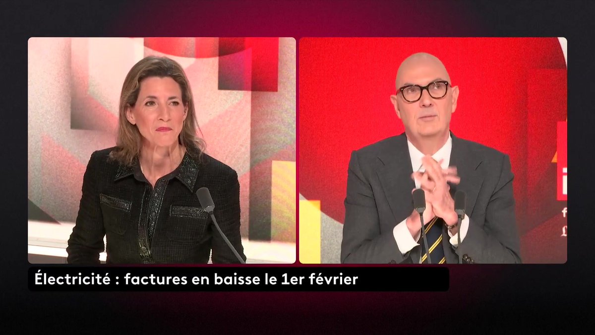 Baisse des factures d'électricité : "Ça va entre une dizaine d'euros par an pour un ménage de base jusqu'à plusieurs centaines d'euros pour un boulanger", explique Roland Lescure, ministre de l'Économie #QuestionsPol