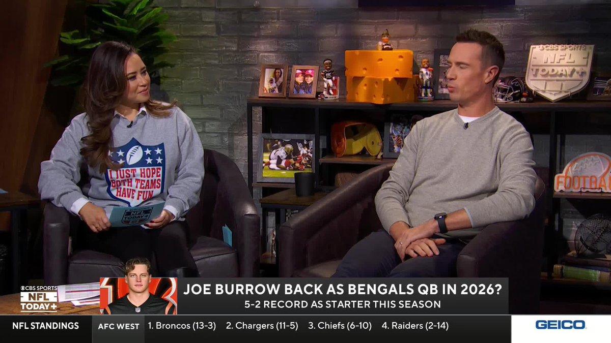 How confident are you the Joe Burrow will be the Bengals QB next season? "He's going to be the Bengals QB next season, 100%." - Matt Ryan