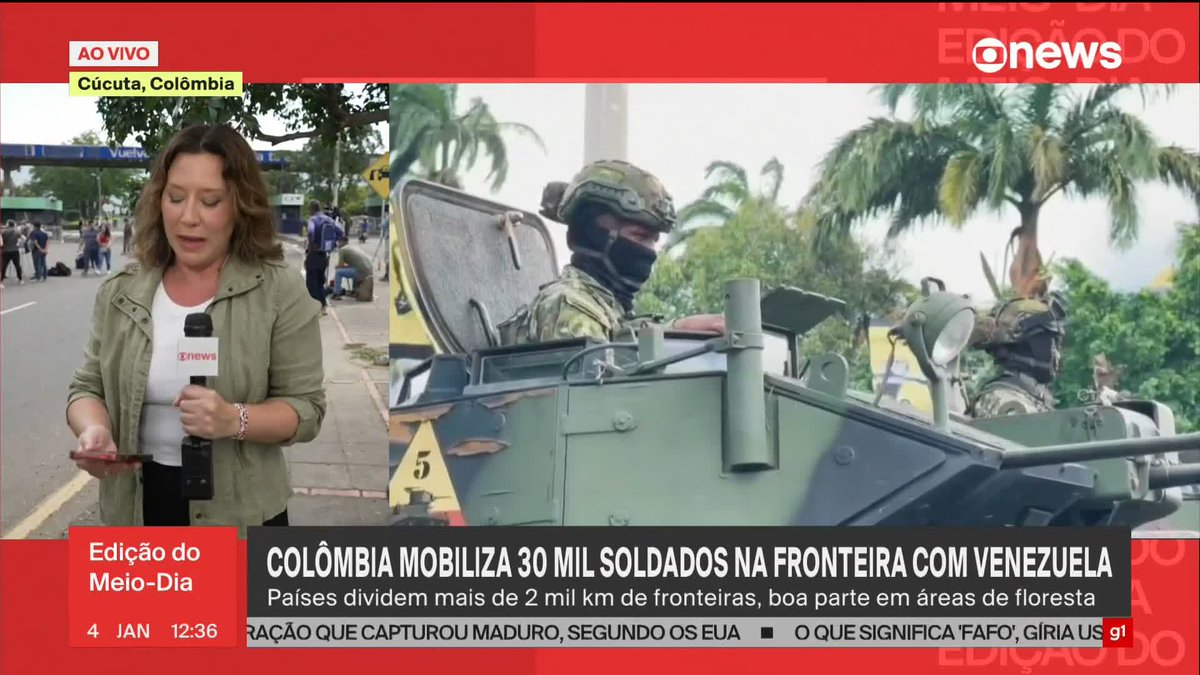 Colômbia mobiliza 30 mil soldados na fronteira com Venezuela. ➡ Assista: #GloboNews #JornalGloboNews