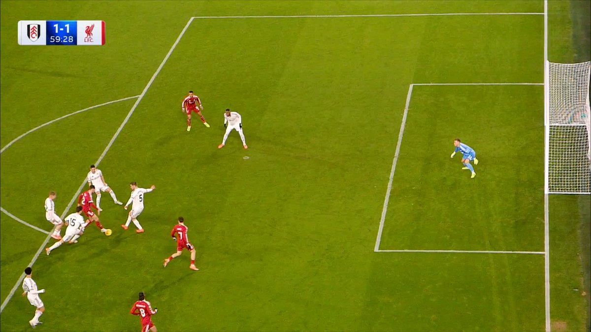 Florian Wirtz equalises for Liverpool after a lengthy VAR review! 🔴