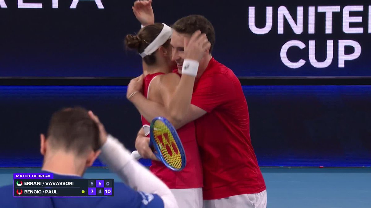 Hop Suisse! 🇨🇭 Team Switerzland stun Italy in the mixed doubles to seal a place in the #UnitedCup last eight!
