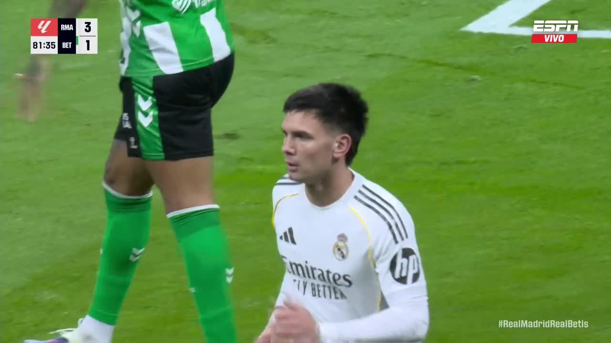 ๐น๐ฆ๐ท Las participaciones de FRANCO MASTANTUONO (ingresรณ en el minuto 77) en la goleada 5-1 de Real Madrid ante Real Betis.