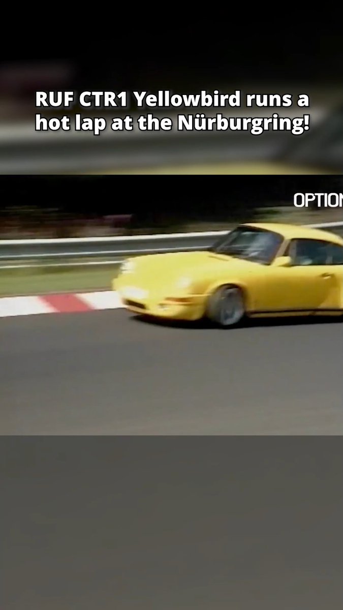 Nothing mellow in this Yellowbird! Watch Stephan Rozer run a hot lap at the Nürburgring in the RUF CTR1 Yellowbird, powered by a twin-turbocharged 3.3L flat-six. 📼 YT // Option Auto