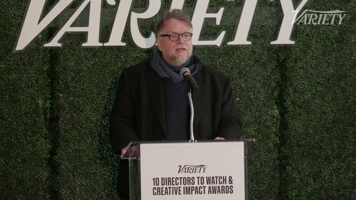 Guillermo del Toro says, "When they tell you that art doesn't matter... or that a f*cking app can do art that leads to fascism." Variety's 10 Directors to Watch &amp; Creative Impact Awards. #PSIFF