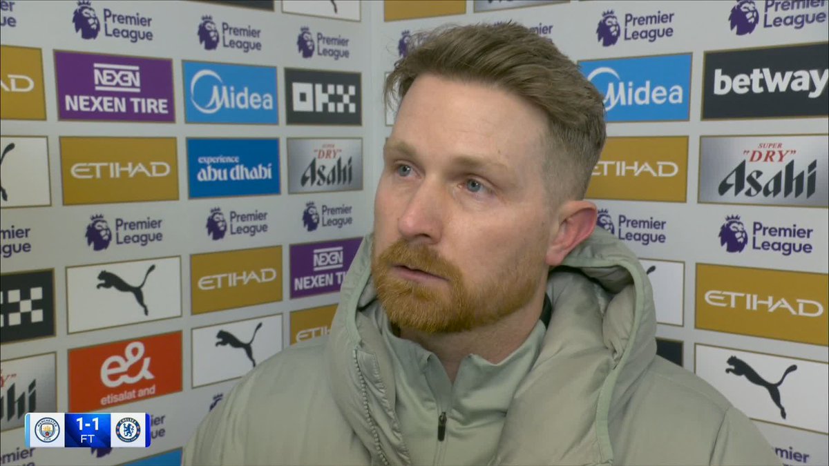 "The group have been exceptional" 🙌 Chelsea interim head coach Calum McFarlane reacts after snatching a late point against Man City 🎙️