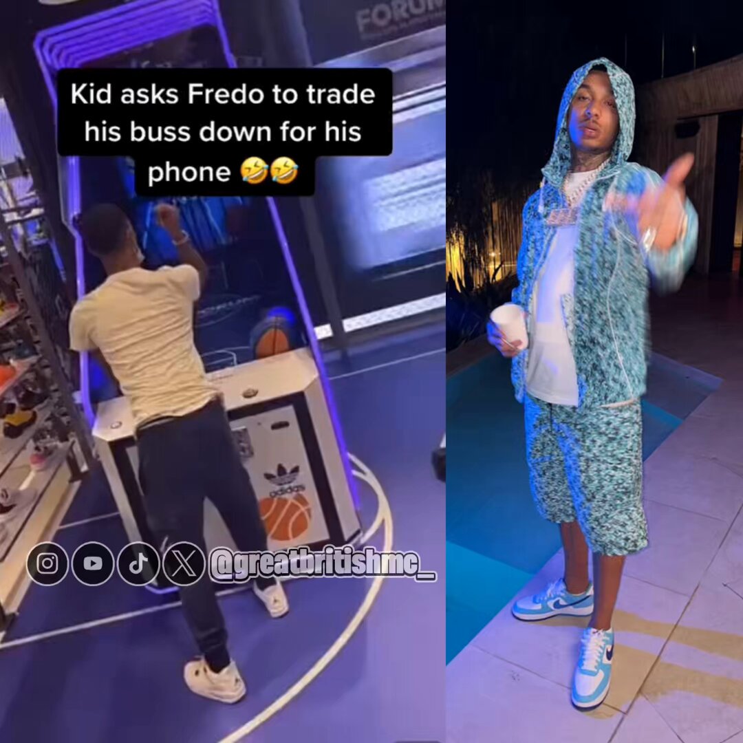 A random kid approached Fredo, trying to trade his £1,000 iPhone for a £100K iced-out watch. You've got to rate his hustle 😂