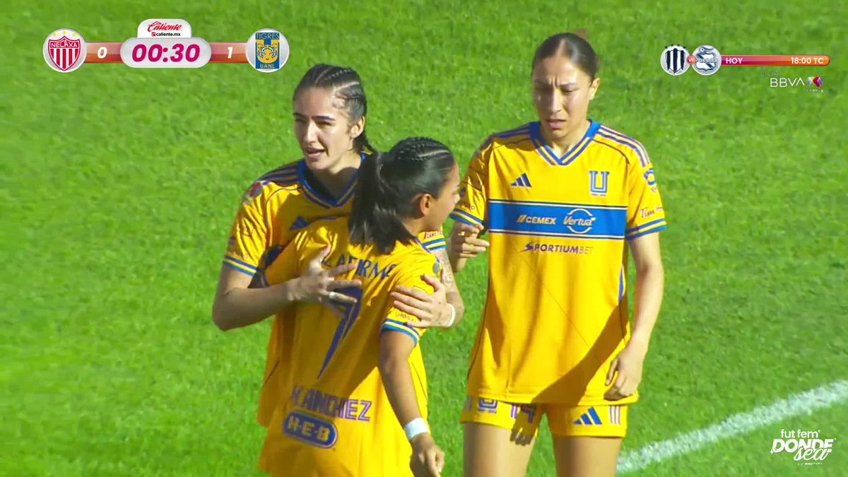 GOOOOOOOOOOL 😮‍💨 ¡Apenas 25 segundos y cayó el primero de las Amazonaaaas! 🤩🐯 #NuestroFutFem | #FutFemDondeSea | #NECvsTIG