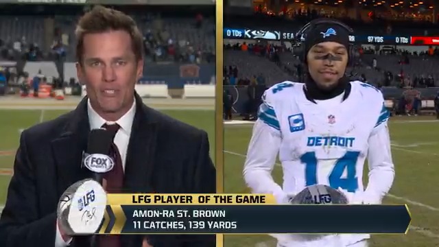“Availability is the best ability” -Amon Ra St Brown — Bill Parcells 😂 Detroit Lions WR Amon-Ra is Tom Brady's final #LFG Player of the Game for the regular season!